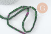 Perle rectangle rubis zoisite naturelle 13mm, x1 fil de 40cm (G1798)