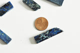 Perle rectangulaire regalite bleue teintée naturelle pour creation de bijoux en pierre naturelle, X2 (G3440)