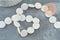 Perle rond nacre blanche naturelle 20mm, coquillage blanc, fil de 40cm, x1 (G5582)