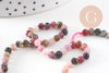 Perle rond tourmaline naturelle facettée multicolores 4mm, x1 fil 38 cm (G2197)