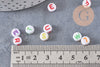 Perle ronde Lettre Alphabet plastique blanc lettre colorée, x 10Gr (G4091)