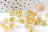 Perle ronde Lettre Alphabet plastique paillettes doré, x10Gr (G1968)