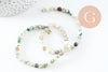 Perle ronde agate mousse naturelle 6mm, x1 fil de 37.5cm (G1536)