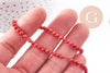 Perle ronde bambou de mer rouge, perle imitation corail en bambou de mer naturel, le fil de 47cm,3mm, x1 (G3887)