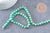 Perle ronde coquillage et turquoise bleu 8mm, x1 fil de 40cm (G5387)