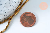 Perle ronde cristal doré 2.5mm, perles bijoux, perle cristal , fil de 35cm, x1 (G6372)