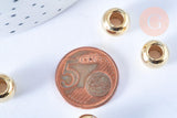 Perle ronde en plastique doré 10mm, x50 (G6399)