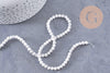 Perle ronde howlite blanche naturelle 4mm, x1 fil de 38cm (G3841)