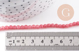Perle ronde jade naturel rose facette 4mm, x1 fil de 38 cm (G2335)