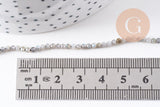 Perle ronde labradorite naturelle facette 2mm, x1 fil de 200 (G3100)