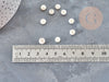 Perle ronde nacre blanche lettre dorée 6x4mm, nacre et coquillage, x1 (G9063)