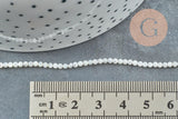 Perle ronde nacre coquillage blanc 2mm, x1 fil de 39cm (G5590)