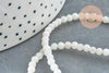 Perle ronde nacre coquillage blanc 3mm,perle en coquillage pour fabrication bijoux nacre, le fil de 40cm, x1 (G5581)