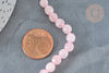 Perle ronde quartz rose facetté 6mm, création bijoux pierre, fil de 38cm, x1 (G7287)