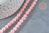 Perle ronde quartz rose naturel 6mm, pierre, fil de 38cm, x1 (G7289)