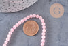 Perle ronde quartz rose, quartz rose naturel, perle pierre, pierre précieuse,4mm,le fil de 39cm, x1 (G2445)