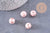 Perle ronde striée porcelaine rose irisée 13mm, x10 (G10217)