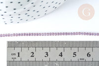 Perle ronde verre facettée irisée transparente violet clair 2mm, fourniture DIY, x1 de 37cm (G7333)