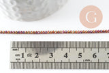 Perle ronde verre facettée multicolore irisée 2mm, fil de 35cm x1 (G7456)