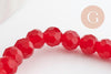Perle ronde verre facettée rouge 4mm,perles en verre création bijoux DIY,4mm, fil de 36 cm x1 (G7099)