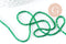 Perle ronde verre facettée transparente vert foncé 2mm, fourniture création de bijoux DIY, fil de 37cm, x1 (G7393)