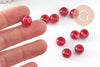 Perle rondelle acrylique rouge imitation pierre 11.5mm, x50 (G10887)