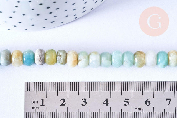 Perle rondelle amazonite facetté naturelle,Pendentif bijoux, pierre naturelle,10mm, fil de 39cm x1 (G6720)