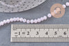 Perle rondelle cristal rose irisé facette 4x3mm, fil de 41cm, x1 (G3523)