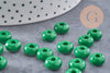 Perle rondelle donut verre opaque vert foncé 3-5x9mm, x20 (G4595)