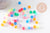 Perle rondelle en plastique translucide phosphorescente multicolore 9mm, x50 (G6404)