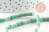 Perle rondelle heishi jade naturel vert 4.5mm, x1 fil de 40cm (G2701)
