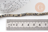 Perle rondelle heishi jaspe Dalmatien naturel 4.5mm, x1 fil de 38cm (G2773)