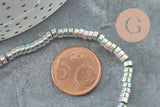 Perle rondelle hématite multicolores pastels 4mm, perle hématite,création bijoux,fil de 190, X1 perles (G3625)