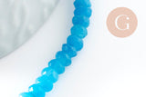 Perle rondelle jade bleu ciel,pierre jade naturel,perle facette,jade,4x3mm,fil de 37cm (G4635)