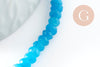 Perle rondelle jade bleu ciel,pierre jade naturel,perle facette,jade,4x3mm,fil de 37cm (G4635)