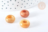 Perle rondelle jade de topaze création bijoux 14mm, x2 (G7559)