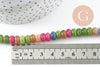 Perle rondelle jade naturel multicolore 8x3.5mm,fil de 37cm x1 (G9852)
