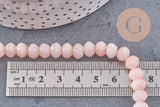 Perle rondelle jade naturel rose clair facetté 8x6mm, x1 fil de 60 perles (G4712)