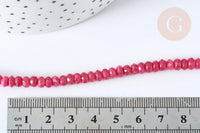 Perle rondelle jade rose naturel foncé facettes 5x3mm, x1 fil de 36cm (G1703)