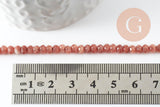 Perle rondelle jade rose,perle jade,pierre naturelle,perle facette,jade,5x3mm,fil de 36 cm, x1 (G3052)