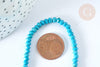 Perle rondelle jade teintée turquoise opaque facettée 4x2.5mm, pierre, fil de 35cm x1 (G7538)