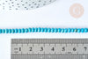Perle rondelle jade teintée turquoise opaque facettée 4x2.5mm, pierre, fil de 35cm x1 (G7538)
