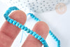 Perle rondelle jade teintée turquoise opaque facettée 4x2.5mm, pierre, fil de 35cm x1 (G7538)