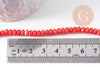 Perle rondelle nacre naturelle rouge 5x3mm, x1 fil de 38cm (G10278)