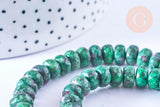 Perle rondelle rubis sur zoisite facetté naturel,Pendentif bijoux, pierre naturelle,10mm, le fil de 38cm, x1 (G6721)