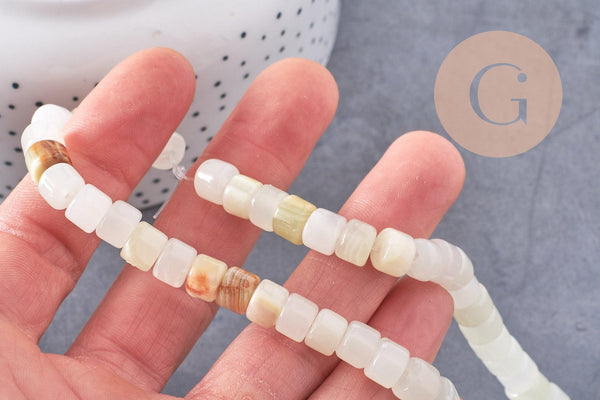 Perle rondelle turquoise naturelle 8mm, perle pierre naturelle pour création bijoux, fil de 40 cm, x1 (G5183)