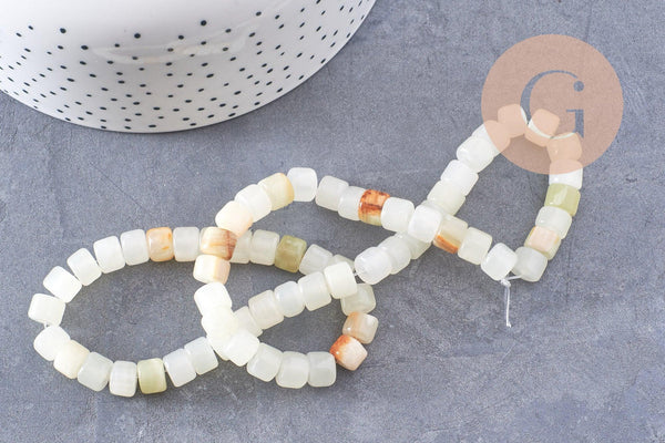 Perle rondelle turquoise naturelle 8mm, perle pierre naturelle pour création bijoux, fil de 40 cm, x1 (G5183)