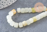 Perle rondelle turquoise naturelle 8mm, perle pierre naturelle pour création bijoux, fil de 40 cm, x1 (G5183)
