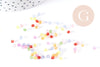 Perle toupie acrylique transparent multicolore 3mm, plastique coloré, x 5gr (G9013)