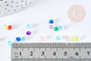 Perle toupie acrylique transparent multicolore 4mm, création bijoux plastique coloré, x 10gr (G8460)